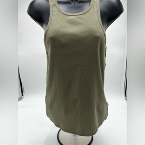 New Brixton Army green‎ ribbed tank top size Large  NWOT